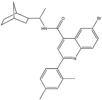 N-(1-bicyclo[2.2.1]hept-2-ylethyl)-6-bromo-2-(2,4-dimethylphenyl)-4-quinolinecarboxamide Structural