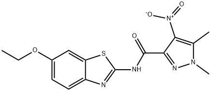 N-(6-ethoxy-1,3-benzothiazol-2-yl)-4-nitro-1,5-dimethyl-1H-pyrazole-3-carboxamide Structural