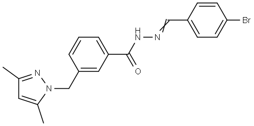 N'-(4-bromobenzylidene)-3-[(3,5-dimethyl-1H-pyrazol-1-yl)methyl]benzohydrazide Structural