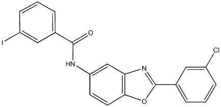 N-[2-(3-chlorophenyl)-1,3-benzoxazol-5-yl]-3-iodobenzamide Structural