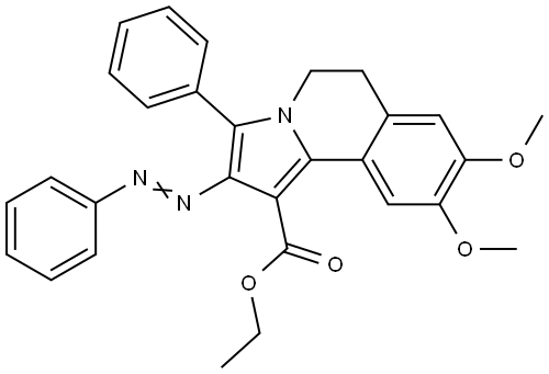ethyl 8,9-dimethoxy-3-phenyl-2-(phenyldiazenyl)-5,6-dihydropyrrolo[2,1-a]isoquinoline-1-carboxylate Structural