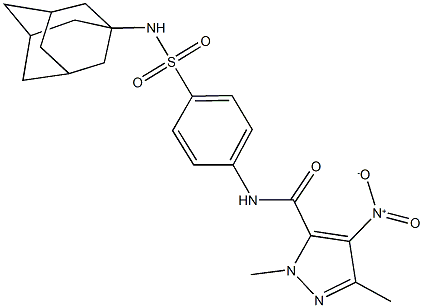 N-{4-[(1-adamantylamino)sulfonyl]phenyl}-4-nitro-1,3-dimethyl-1H-pyrazole-5-carboxamide Structural
