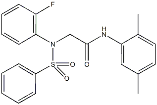 N-(2,5-dimethylphenyl)-2-[2-fluoro(phenylsulfonyl)anilino]acetamide Structural