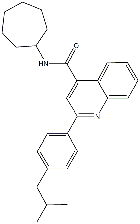 N-cycloheptyl-2-(4-isobutylphenyl)-4-quinolinecarboxamide Structural
