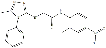 N-{4-nitro-2-methylphenyl}-2-[(5-methyl-4-phenyl-4H-1,2,4-triazol-3-yl)sulfanyl]acetamide Structural