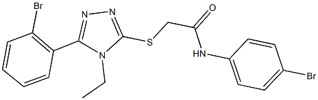 N-(4-bromophenyl)-2-{[5-(2-bromophenyl)-4-ethyl-4H-1,2,4-triazol-3-yl]sulfanyl}acetamide Structural