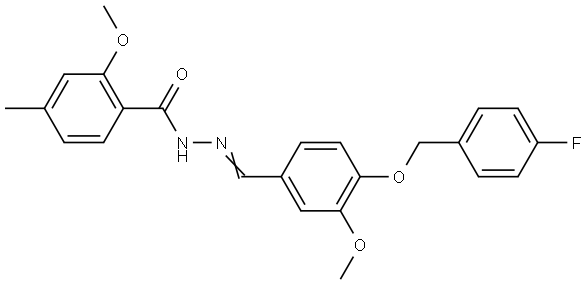 N'-{4-[(4-fluorobenzyl)oxy]-3-methoxybenzylidene}-2-methoxy-4-methylbenzohydrazide Structural