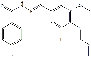 N'-[4-(allyloxy)-3-iodo-5-methoxybenzylidene]-4-chlorobenzohydrazide Structural