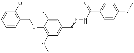 N'-{3-chloro-4-[(2-chlorobenzyl)oxy]-5-methoxybenzylidene}-4-methoxybenzohydrazide Structural