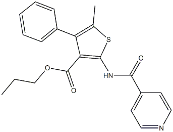 propyl 2-(isonicotinoylamino)-5-methyl-4-phenyl-3-thiophenecarboxylate Structural