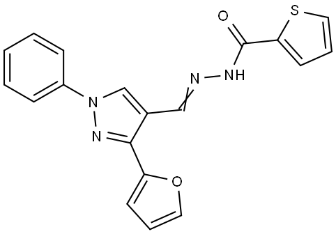 N'-{[3-(2-furyl)-1-phenyl-1H-pyrazol-4-yl]methylene}-2-thiophenecarbohydrazide Structural