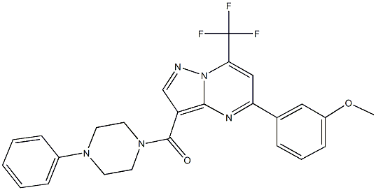 methyl 3-[3-[(4-phenyl-1-piperazinyl)carbonyl]-7-(trifluoromethyl)pyrazolo[1,5-a]pyrimidin-5-yl]phenyl ether Structural