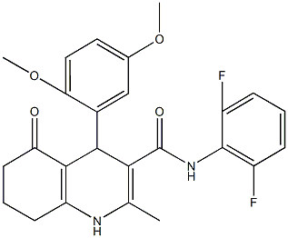 N-(2,6-difluorophenyl)-4-(2,5-dimethoxyphenyl)-2-methyl-5-oxo-1,4,5,6,7,8-hexahydro-3-quinolinecarboxamide Structural