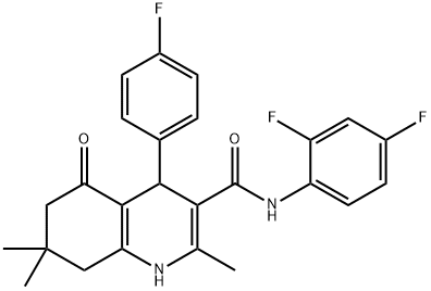 N-(2,4-difluorophenyl)-4-(4-fluorophenyl)-2,7,7-trimethyl-5-oxo-1,4,5,6,7,8-hexahydro-3-quinolinecarboxamide Structural