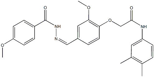 N-(3,4-dimethylphenyl)-2-{2-methoxy-4-[2-(4-methoxybenzoyl)carbohydrazonoyl]phenoxy}acetamide Structural