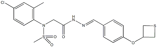 N-(4-chloro-2-methylphenyl)-N-(2-oxo-2-{2-[4-(3-thietanyloxy)benzylidene]hydrazino}ethyl)methanesulfonamide Structural