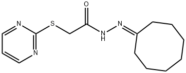 N'-cyclooctylidene-2-(2-pyrimidinylsulfanyl)acetohydrazide Structural