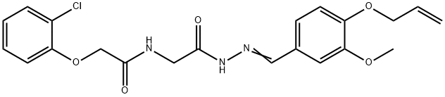 N-(2-{2-[4-(allyloxy)-3-methoxybenzylidene]hydrazino}-2-oxoethyl)-2-(2-chlorophenoxy)acetamide Structural