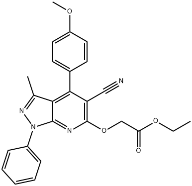 ethyl {[5-cyano-4-(4-methoxyphenyl)-3-methyl-1-phenyl-1H-pyrazolo[3,4-b]pyridin-6-yl]oxy}acetate Structural