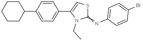 N-(4-bromophenyl)-N-(4-(4-cyclohexylphenyl)-3-ethyl-1,3-thiazol-2(3H)-ylidene)amine Structural