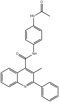 N-[4-(acetylamino)phenyl]-3-methyl-2-phenyl-4-quinolinecarboxamide Structural