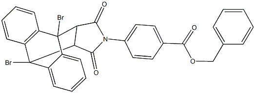 benzyl 4-(1,8-dibromo-16,18-dioxo-17-azapentacyclo[6.6.5.0~2,7~.0~9,14~.0~15,19~]nonadeca-2,4,6,9,11,13-hexaen-17-yl)benzoate Structural