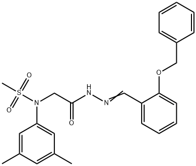 N-(2-{2-[2-(benzyloxy)benzylidene]hydrazino}-2-oxoethyl)-N-(3,5-dimethylphenyl)methanesulfonamide Structural