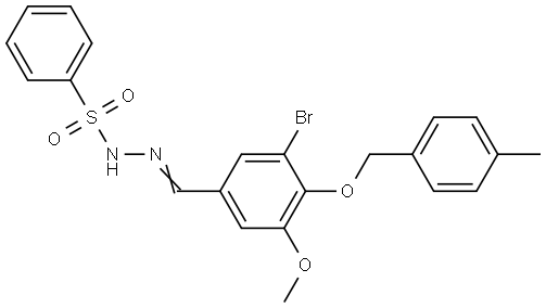 N'-{3-bromo-5-methoxy-4-[(4-methylbenzyl)oxy]benzylidene}benzenesulfonohydrazide Structural