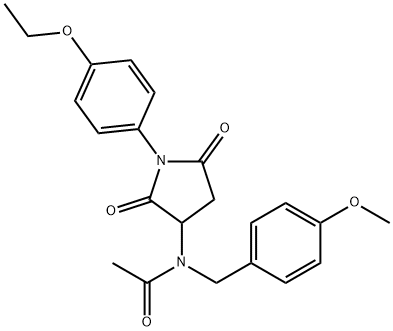 N-[1-(4-ethoxyphenyl)-2,5-dioxopyrrolidin-3-yl]-N-(4-methoxybenzyl)acetamide Structural