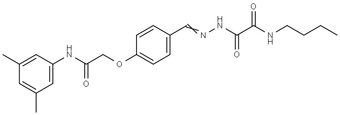 N-butyl-2-(2-{4-[2-(3,5-dimethylanilino)-2-oxoethoxy]benzylidene}hydrazino)-2-oxoacetamide Structural
