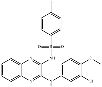 N-[3-(3-chloro-4-methoxyanilino)-2-quinoxalinyl]-4-methylbenzenesulfonamide Structural