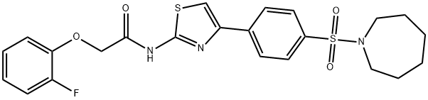 N-{4-[4-(azepan-1-ylsulfonyl)phenyl]-1,3-thiazol-2-yl}-2-(2-fluorophenoxy)acetamide Structural