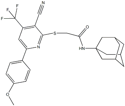 N-(1-adamantyl)-2-{[3-cyano-6-(4-methoxyphenyl)-4-(trifluoromethyl)pyridin-2-yl]sulfanyl}acetamide