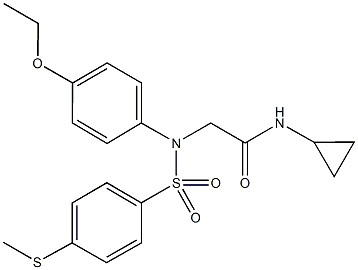 N-cyclopropyl-2-(4-ethoxy{[4-(methylsulfanyl)phenyl]sulfonyl}anilino)acetamide Structural