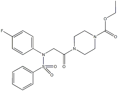 ethyl 4-{[4-fluoro(phenylsulfonyl)anilino]acetyl}-1-piperazinecarboxylate Structural