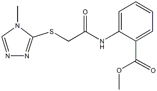 methyl 2-({[(4-methyl-4H-1,2,4-triazol-3-yl)sulfanyl]acetyl}amino)benzoate Structural