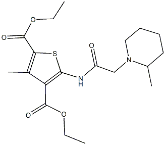 diethyl 3-methyl-5-{[(2-methyl-1-piperidinyl)acetyl]amino}-2,4-thiophenedicarboxylate Structural