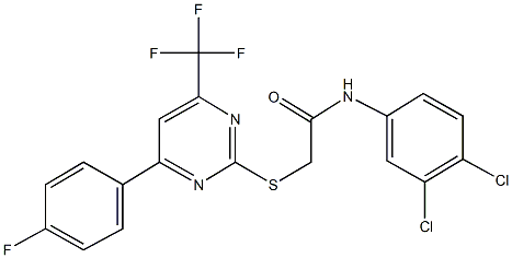 N-(3,4-dichlorophenyl)-2-{[4-(4-fluorophenyl)-6-(trifluoromethyl)-2-pyrimidinyl]sulfanyl}acetamide Structural