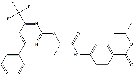 isopropyl 4-[(2-{[4-phenyl-6-(trifluoromethyl)-2-pyrimidinyl]sulfanyl}propanoyl)amino]benzoate Structural