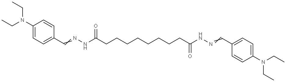 N'~1~,N'~10~-bis[4-(diethylamino)benzylidene]decanedihydrazide Structural