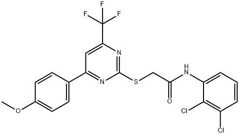N-(2,3-dichlorophenyl)-2-{[4-(4-methoxyphenyl)-6-(trifluoromethyl)-2-pyrimidinyl]sulfanyl}acetamide Structural