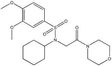 N-cyclohexyl-3,4-dimethoxy-N-[2-(4-morpholinyl)-2-oxoethyl]benzenesulfonamide Structural