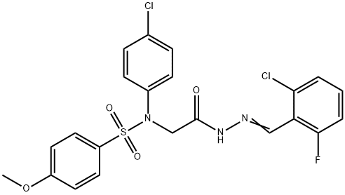 N-{2-[2-(2-chloro-6-fluorobenzylidene)hydrazino]-2-oxoethyl}-N-(4-chlorophenyl)-4-methoxybenzenesulfonamide Structural