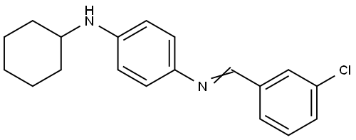 N-(3-chlorobenzylidene)-N-[4-(cyclohexylamino)phenyl]amine Structural