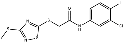 N-(3-chloro-4-fluorophenyl)-2-{[3-(methylsulfanyl)-1,2,4-thiadiazol-5-yl]sulfanyl}acetamide Structural