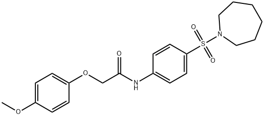 N-[4-(1-azepanylsulfonyl)phenyl]-2-(4-methoxyphenoxy)acetamide Structural
