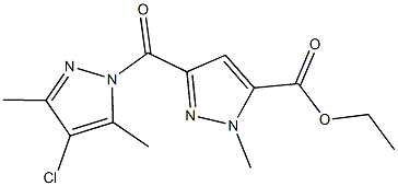 ethyl 3-[(4-chloro-3,5-dimethyl-1H-pyrazol-1-yl)carbonyl]-1-methyl-1H-pyrazole-5-carboxylate Structural
