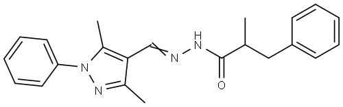 N'-[(3,5-dimethyl-1-phenyl-1H-pyrazol-4-yl)methylene]-2-methyl-3-phenylpropanohydrazide Structural