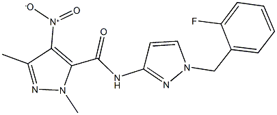 N-[1-(2-fluorobenzyl)-1H-pyrazol-3-yl]-4-nitro-1,3-dimethyl-1H-pyrazole-5-carboxamide Structural