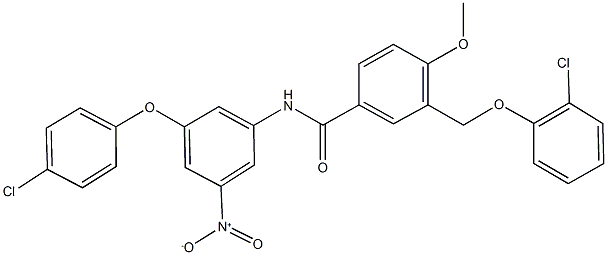 N-{3-(4-chlorophenoxy)-5-nitrophenyl}-3-[(2-chlorophenoxy)methyl]-4-methoxybenzamide Structural